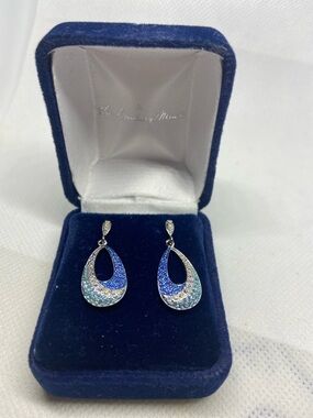 Blue Wave Crystal Earrings from The Danbury Mint.